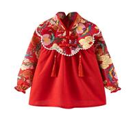 Robe Soiree Princesse Robe de Nouvel an Chinois pour Enfants,Blouse réversible imperméable,Bavoir d'alimentation pour Filles