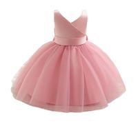 Robe SoiréE, Robe De Princesse Fille en RéSille à V pour Petites Filles IdéAle pour Les FêTes DéContractéEs Confortable Et Extensible Elle Est Parfaite pour Le Printemps L'éTé Et L'Automne