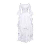 Robe Soirée Vintage Femme Robe Corset pour Femmes Robe Vintage Adulte Deguisement Robe Ample en Gaze Costume Gothique Grande Taille