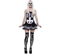 Robe squelette de bande dessinée - Petite robe tutu avec un imprimé d'os stylisé