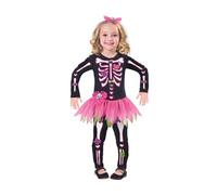 robe squelette set filles noir/rose 2-pièces