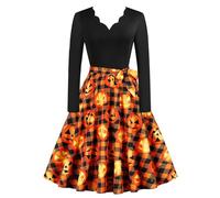 Robe Style Audrey Hepburn Femme Robe Vintage Rockabilly, Costume Halloween Femme Sexy SoiréE Cocktail RéTro Classique Elegant Swing Cosplay Chic Et Elegent ImpriméE