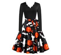 Robe Style Audrey Hepburn Femme Robe Vintage Rockabilly - Costume Halloween Femme Sexy SoiréE Cocktail RéTro Classique Elegant Swing Cosplay Chic Et Elegent ImpriméE