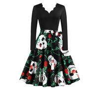 Robe Style Audrey Hepburn Femme Robe Vintage Rockabilly - Costume Halloween Femme Sexy SoiréE Cocktail RéTro Classique Elegant Swing Cosplay Chic Et Elegent ImpriméE