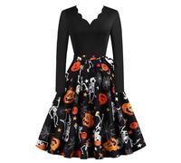 Robe Style Audrey Hepburn Femme Robe Vintage Rockabilly - Costume Halloween Femme Sexy SoiréE Cocktail RéTro Classique Elegant Swing Cosplay Chic Et Elegent ImpriméE
