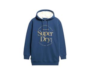 Robe sweat Ã capuche et logo mÃ©tallisÃ© femme Superdry Luxe Bleu S/M