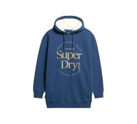 Superdry Luxe Metallic Logo Long Sleeve Short Dress Bleu S-M Femme