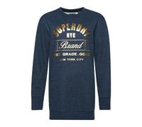 Robe sweat en jersey Ã logo mÃ©tallisÃ© femme Superdry Luxe Bleu S