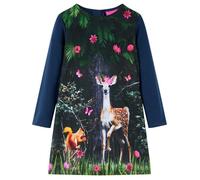 Robe sweat - vidaXL - Fille - Bleu - Tissu léger - Taille élastique 5-6 ans