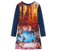 Robe sweat - vidaXL - Imprimé cerf - Couleur navy - Taille élastique - Pour fille 1,5 à 10 ans 9-10 ans