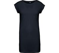 Robe T-Shirt Col Rond Manches Courtes - K388 - Bleu Marine - Femme