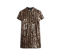 Superdry Sequin Short Sleeve Short Dress Argenté L Femme