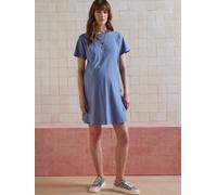 Robe T-shirt grossesse et allaitement en coton bio* bleu ardoise 38/40