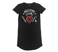 Robe t-Shirt Stranger Things Hellfire Club pour Femme sous Licence Officielle, Noir, S