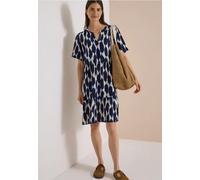 Robe texturée longueur genou à col fendu