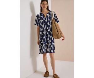 Robe texturée longueur genou à col fendu