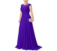 Robe TQZMZ Dentelle perlée mère de la mariée robes une ligne robes de soirée en mousseline de soie pour la fête Taille-34 34