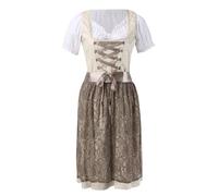 Robe traditionnelle Dirndl pour femme - Grandes tailles - Vert - Avec chemisier Dirndl - Tablier Dirndl 3 pièces - Robe traditionnelle moderne bavaroise élégante pour fête de la bière