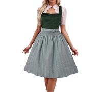 Robe Traditionnelle Élégante Tenue Fete de La Biere Bavaroise Costume Femme Moyen Age Medieval Grande Taille Robe Tyrolienne Female Halloween Costumes Dirndl Vert