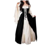 Robe Traditionnelle Irlandaise de la Renaissance, Deguisement Médiévale Renaissance Robes Maxi Parti Costume Vintage Déguisements Halloween Gothique Femmes Cosplay Carnaval Victorien 2 pièces