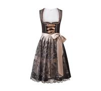 Robe traditionnelle moderne pour femme Dirndl avec tablier en dentelle 2 pièces élégante bavaroise classique robe traditionnelle raffinée pour tenue de fête de la bière