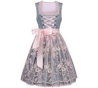 Robe traditionnelle pour femme gris classique, robe Dirndl pour femme avec tablier en dentelle, 2 pièces, tenue bavaroise, robe moderne, robe traditionnelle raffinée, pour fête de la bière