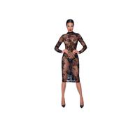 Robe Transparente Motif Floral Noire