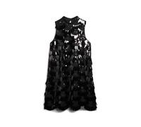 Superdry A-line Fringe Sequin Sleeveless Short Dress Noir S Femme