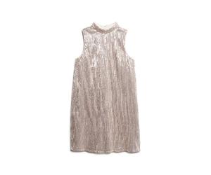 Robe trapÃšze courte sans manches Ã sequins femme Superdry Beige M