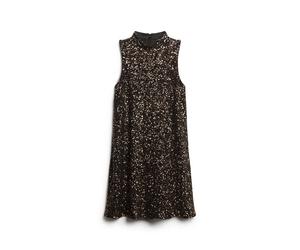 Robe trapÃšze courte sans manches Ã sequins femme Superdry Marron XL