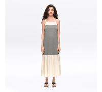 Robe trapèze bicolore grise chinée L