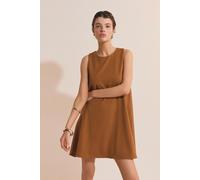 Robe trapèze courte en coton - Rosalie - L - Cuivre - Femme - Etam