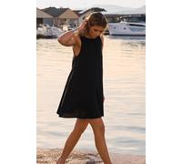 Robe trapèze courte en coton - Rosalie - XS - Noir - Femme - Etam