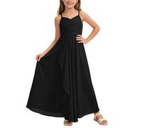 Robe trapèze Longue et Fluide en Mousseline de Soie pour Fille idéale comme Tenue cérémonie ou Demoiselle d'honneur Junior Princesse Fille 3 Ans DéGuisement Fleur Enfant Vetement 4