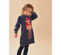 Robe tricot dame, bleu marine 6M