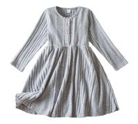 Robe Tricot Enfant Fille 2-7 Ans Robe Pull Hiver Fille Manche Longue Chaude Robe Princesse Fille Col Rond à Boutons Confortable La Mode Baptême Pas Cher (Grey, 3-4 Ans)