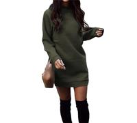 Robe Tricotée pour Femmes, Automne Et Hiver, Col Rond, Manches Longues, Couleur Unie, Robe Pull pour Femmes