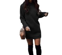 Robe Tricotée pour Femmes, Automne Et Hiver, Col Rond, Manches Longues, Couleur Unie, Robe Pull pour Femmes