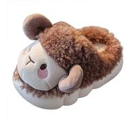 Robe Tunique Fille Grande Taille Toddler Infant Kids Baby Warm Shoes Boys Girls Cartoon Soft Soled Pantoufles Fille Chaussons Bout Cap (Brown, 30)