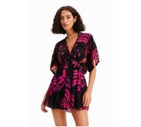 Robe tunique tropicale femme Desigual - noir/rose - XL XXL