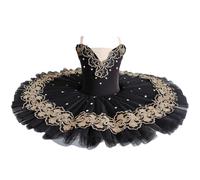 Robe Tutu De Ballet Professionnelle Noire pour Fille, Broderie Exquise Lac des Cygnes Ballerine Robe De Soirée,100