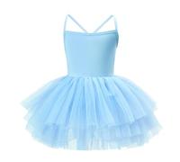 Robe tutu enfant pour la scène et la personnalité - robe sans manches pour filles - tenue légère et festive (Blue, S-100) #16