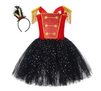 Robe tutu pailletée pour filles - Costume de maître des anneaux de cirque avec bandeau - Vêtements de vacances pour fête à thème - Tutu avec bandeau