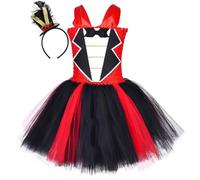 Robe tutu pailletée pour filles - Costume de maître des anneaux de cirque avec bandeau - Vêtements de vacances pour fête à thème - Tutu avec bandeau