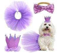 Robe tutu pour chien avec couronne et nœud papillon pour anniversaires, mariages et événements spéciaux, tulle pour animaux de compagnie de petite et moyenne taille