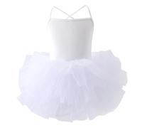 Robe Tutu pour Filles idéale pour Les Spectacles et exprimer sa personnalité création élégante et Confortable sans Manches (White, M-110)