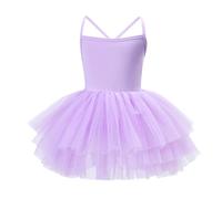 Robe Tutu pour Filles idéale pour Les Spectacles et exprimer sa personnalité création élégante et Confortable sans Manches (Light Purple, M-110)