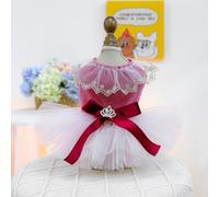 Robe tutu princesse pour animal de compagnie avec couronne et strass