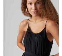 Robe Unie À Fines Bretelles Longueur Midi Volant Femme Vero Moda