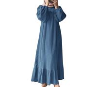 Robe unisexe à manches longues avec col mandarin boutonné sur le devant, en polyester, pour temps froid/tenue décontractée, avec détails de design, y compris robe de prière musulmane à manches longues